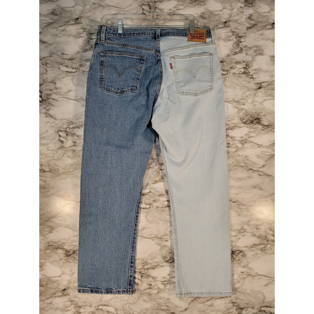 Levis 501 Mens Colorblock Crop Jeans Sz W32-L26 Style 362000214 Waterless - Picture 2 of 11